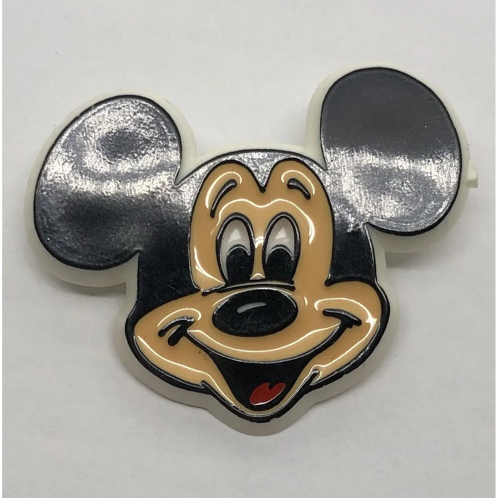 Rare Vintage Disney Pin Mickey Mouse Plastic Pinback Pins‎ 80's Latch Clasp Face